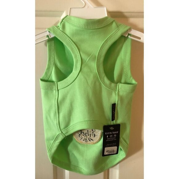 Dog Apparel Sleeveless Tee Green Pineapple Good Vibes Size L - Picture 3 of 6